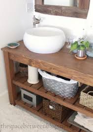 Diy Wood Vanity In The Master Bathroom The Space Between Wood Vanity Bathroom Interior Design Bathroom Furniture