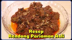 Ciri khas lainnya adalah selalu menggunakan santan sebagai bahan pelengkapnya. Resep Rendang Daging Sapi Khas Pariaman Youtube