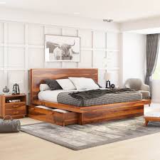 Brocton Rustic Solid Wood Low Height Storage Platform Bed Solid Wood Platform Bed Bed Designs With Storage Wood Bed Design