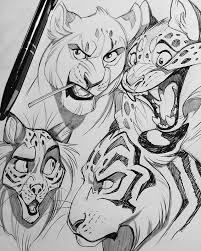 Cat Character Sketch Drawing Animal Drawings Cat Sketch Character Sketch