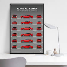 New from leanne ford home office upgrades cane furniture trend. Ford Mustang 50th Anniversary Car Evolution Chart Muscle Art Painting Silk Canvas Poster Wall Home Decor Leather Bag