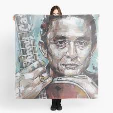 Johnny Cash Art Scarves for Sale