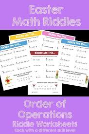 Easter Order Of Operations Math Riddles Math Riddles Order Of Operations Math