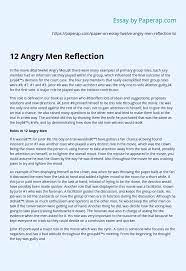 How to write reflective paper? 12 Angry Men Reflection Example Essay Example