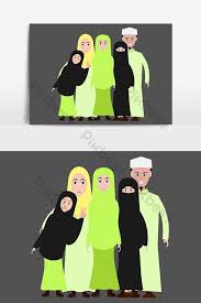 Gambar kartun anak islam foto gambar kartun anak sholeh lucu dan menggemaskan gambar kartun anak sholeh saat ini memang begitu beragam dan banyak di cari nah. Gambar Kartun Keluarga Muslim Pakaian Islamik Elemen Grafik Ai Percuma Muat Turun Pikbest