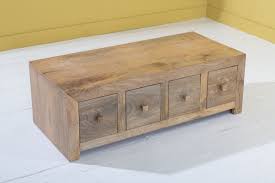 Mid century coffee table for living room, rustic cocktail table with drawers, sofa center table with storage shelf. Dakota Indian Mango Wood 8 Drawer Storage Coffee Table Light Cfs Furniture Uk