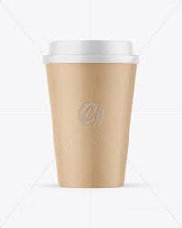 Download Kraft Coffee Cup Mockup In Cup Bowl Mockups On Yellow Images Object Mockups PSD Mockup Templates