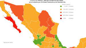 En la actualización del semáforo de riesgo epidémico nacional de este viernes 7 de mayo, hay 14 entidades están en color verde, además 15 estados en amarillo y 3 en naranja. Mapa Muertes Y Casos De Coronavirus En Mexico Por Estados Hoy 11 De Noviembre As Mexico