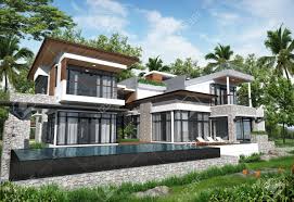 Best pool house designs, ideas, & inspiration from top nj custom pool house builder. 3d Render Of Building Tropical Modern Pool House In Thailand Stock Photo Picture And Royalty Free Image Image 13542538