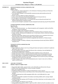 Windows System Administrator Resume Samples Velvet Jobs