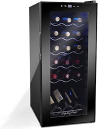 Check spelling or type a new query. Display4top Wine Fridge Wine Cooler Wine Refrigerator Digital Touch Screen Controls Black 18 Bottles Amazon Co Uk Large Appliances