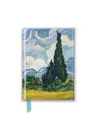 Arles, saturday, 19 january 1889. Vincent Van Gogh Wheat Field With Cypresses Foiled Pocket Journal Flame Tree Publishing