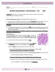 The cell division associated with sexual reproduction is one type, called meiosis. Celldivisionse Gizmo Name S Date Period Student Exploration Cell Division T I 54 Vocabulary Cell Division Centriole Centromere Chromatid Chromatin Course Hero