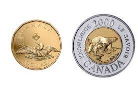 Loonies and Toonies Canadian Dollar Coins