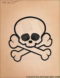 A skull and crossbones (actually two thigh bones crossed below the skull) is often associated with piracy, and if that's what you're looking for, a tattoo of crossbones can symbolize that. Skull Crossbones Tattoo By Hassified On Deviantart