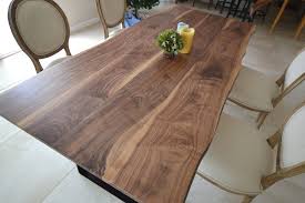 Dining Room Walnut Dining Table With Black Metal Legs Pertaining To Natural Wood Natural Wood Dining Table Walnut Wood Kitchen Table Walnut Wood Dining Table