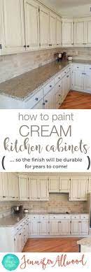 How To Paint Cream Kitchen Cabinets So The Finish Will Be Durable Cabinet Painting Tips From Themagi Kitchen Remodel Cream Kitchen Cabinets Kitchen Renovation