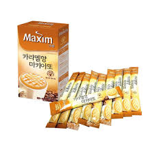 Instant coffee 13.3%, white sugar, vegetable cream, sodium caseinate. Korea Instant Coffee Mix Maxim Caramel Macchiato 13g X 10 Sticks Maxim Coffee Mix Caramel Macchiato Instant Coffee