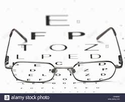 glasses and eye test chart for distance vision test themes