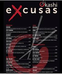 Menu at Okashi Excusas restaurant, Badalona