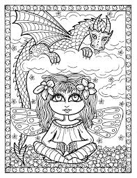 Free, printable coloring pages for adults that are not only fun but extremely relaxing. Digital Download Coloring Book Fairies And Dragons Digi Etsy Fairy Coloring Pages Dragon Coloring Pages Coloring Book Art