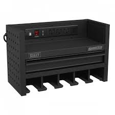 5% coupon applied at checkout. Sealey Power Tool Storage Rack 560mm With Drawer Power Strip