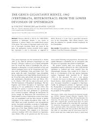 Histoire d'or est né d'une volonté : Pdf The Genus Gigantaspis Heintz 1962 Vertebrata Heterostraci From Lower Devonian Of Spitsbergen