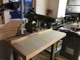 58 Gwi W Mr Sawdust Table And Dust Collection Built Into The Fence Radial Arm Saw Dust Collection Radial Saw
