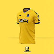 Everton jerseysknown as the toffees, 'the blues' of everton fc share a fierce rivalry with the other club in their city, liverpool fc. Saintetixx Design On Twitter Everton Fc X Hummel Concepts Kits Everton Evertonfc Nsno Coyb Efc