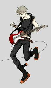 Bakugou Kacchan Katsuki Playing Electric Guitar Cool My Hero Academia Hero Academia Characters Guitar Drawing Anime Boy With Headphones That day, i started to feel that playing the guitar and playing basketball, both of which i liked very much previously, was becoming boring. pinterest