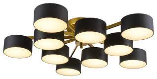 Find lighting that goes above and beyond in our collection of modern flush mount lighting. Gold Frame Flushmount Light Fixture Black Shades White Shade Cover Contemporary Flush Mount Ceiling Lighting By Design Living