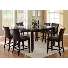 This Contemporary 7 Piece Counter Height Dining Group Offers A Faux Marble Table To Counter Height Dining Table Solid Wood Dining Table Dining Table In Kitchen