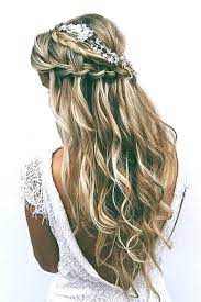 Unique Wedding Hairstyles Half Up Half Down With Braid Wedding Hairstyles With Bangs And Veil Wedding Ha Long Hair Wedding Styles Wedding Hair Down Hair Styles