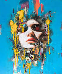 Tom Tong 現代アート BOXカード型 コラージュ作品＊印刷 Tom Tong 現代アート BOX