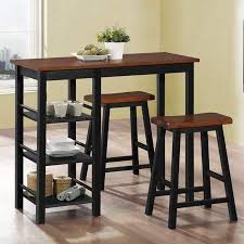 The Home Source 3 Piece Counter Height Wood Bistro With Storage Walmart Com Counter Height Dining Table Set Counter Height Dining Sets Pub Table Sets