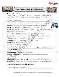 M o n d a y favorite pun of the day: Cnn News Listening And Discussion Future Commuter Car Esl Worksheet By Alyssaanne