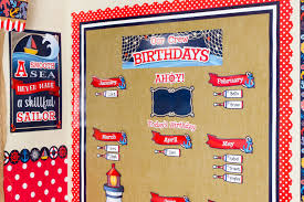 A Nautical Inspired Classroom Full Of Anchors And Fireworks Nautical Classroom Classroom Decorations Nautical Classroom Theme