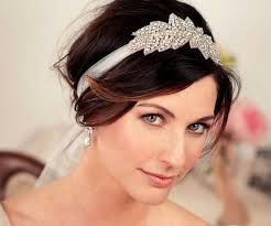 18.neat bridal hairdo with headband. Wedding Hairstyles For Short Hair With Tiara Hairstyle Guides