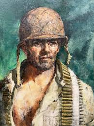 I had a family visit the NMMC studio the other day. The father was a Navy  officer. I showed them the art in the studio, one of which was a painting I