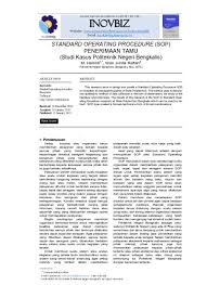 These procedures are not location specific. Top Pdf Standard Operating Procedure Sop Penerimaan Tamu Studi Kasus Politeknik Negeri Bengkalis 123dok Com