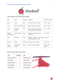 Yarn Types And Hook Size Guide Hooked Crochet