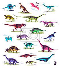 Auf dieser seite finden sie malvorlagen, abbildungen, ausmalbilder, bastelarbeiten und fotos. Set Silhouetten Dinoskelette Dinosaurier Fossilien Hand Wandposter Poster Diplodocus Brontosaurus Triceratops Myloview De