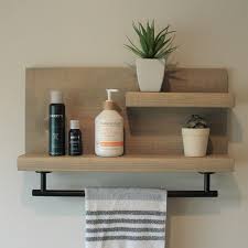 This functional barn door bath storage piece with add a touch of charm to Modern Rustic 2 Tier Bathroom Shelf With 18 Matte Black Finish Towel Bar Bathroom Shelves Floating Shelves Bathroom Shelves