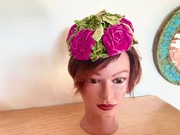 50s Pink Rose Hat