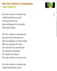 No Me Vuelvo A Enamorar Juan Gabriel Gabriel Sentimientos Canciones