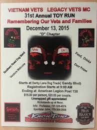 St Petersburg Fl Dec 13 2015 Vietnam Vets Legacy Vets Mc 31st Annual Toy Run Motorcycle Events Charity Events Charity