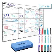 Dry Erase Whiteboard Wall Calendar 5 Magnetic Markers