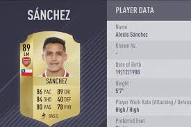 Born 19 december 1988), also known simply as alexis. Arsenal Fifa 18 Player Ratings Revealed As Alexis Sanchez Takes Top Spot For Gunners Mirror Online