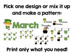 March Calendar Set March Headers Days Of The Week And Number Cards Number Cards Calendar Numbers Calendar