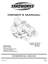 Wiring diagram for yardman riding mower inspirationa mtd riding lawn. Yard Works 060 1803 0 Owner S Manual Pdf Download Manualslib